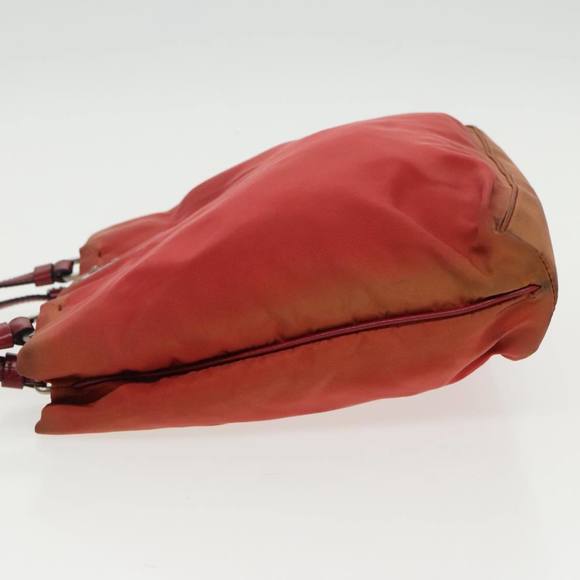PRADA Hand Bag Nylon Red Silver Auth 95372 - Picture 4 of 16
